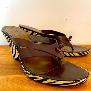 Anne Kline Wedge Sandals - Size 10